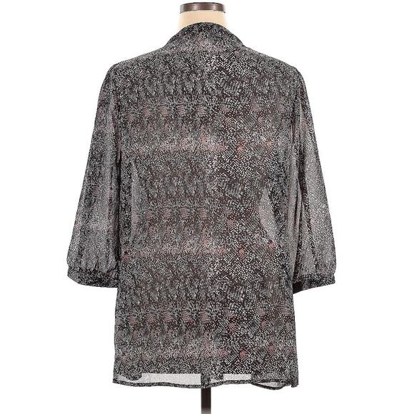 Daniel Rainn Sheer Black and White Tunic Top Boho Blouse Plus Size 1X $50 - Picture 2 of 2